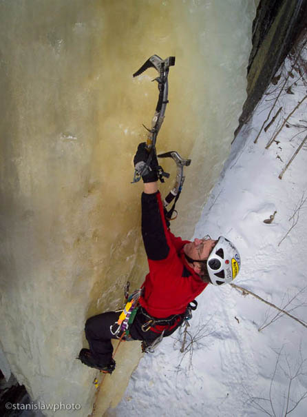 Mike Rawdon on "The White Fang", Underwood Canyon, Adirondacks, N.Y.