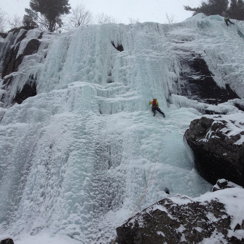 The Heretic beginning his easiest lead of the Mountainfest Weekend