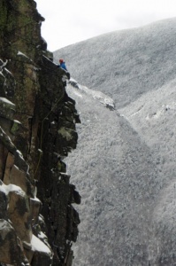 Topping out Cannonade Direct. Pitch 4 is a wonderful rock finish with good gear and cracks! Photo by Steve Robitshek