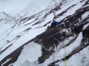 Michael initiating the techy crux