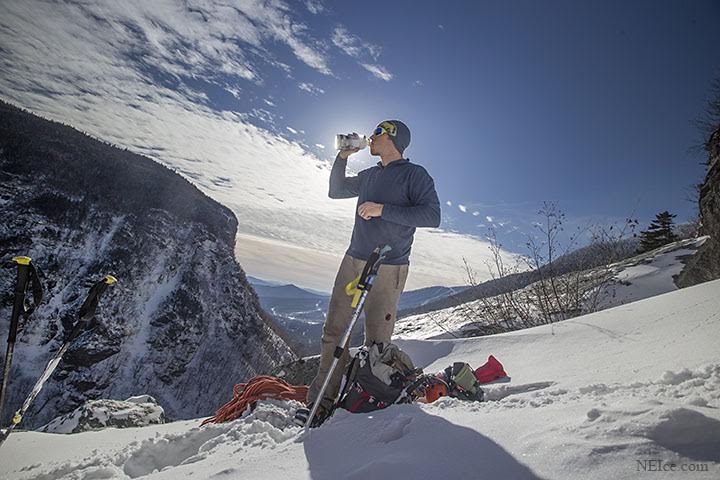 Hydration during ice climbing is a must for high performance