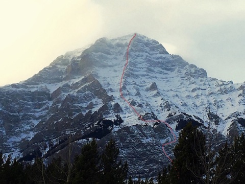 East Face of Mt Kidd, Alberta, Canadian Rockies