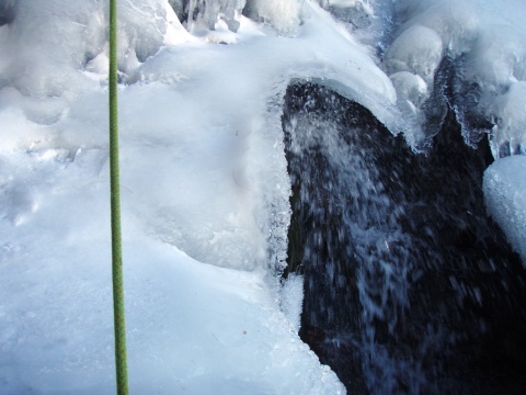 Keeping the rope away from the water! - early season ice