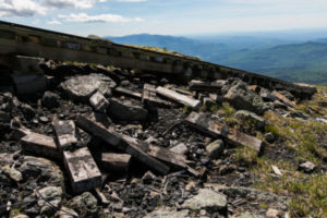 Debris and coal along the Cog tracks.