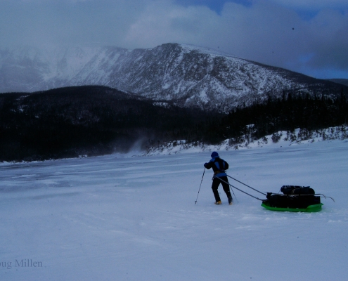Pam-crossing The South Basin Pond - Baxter State Park